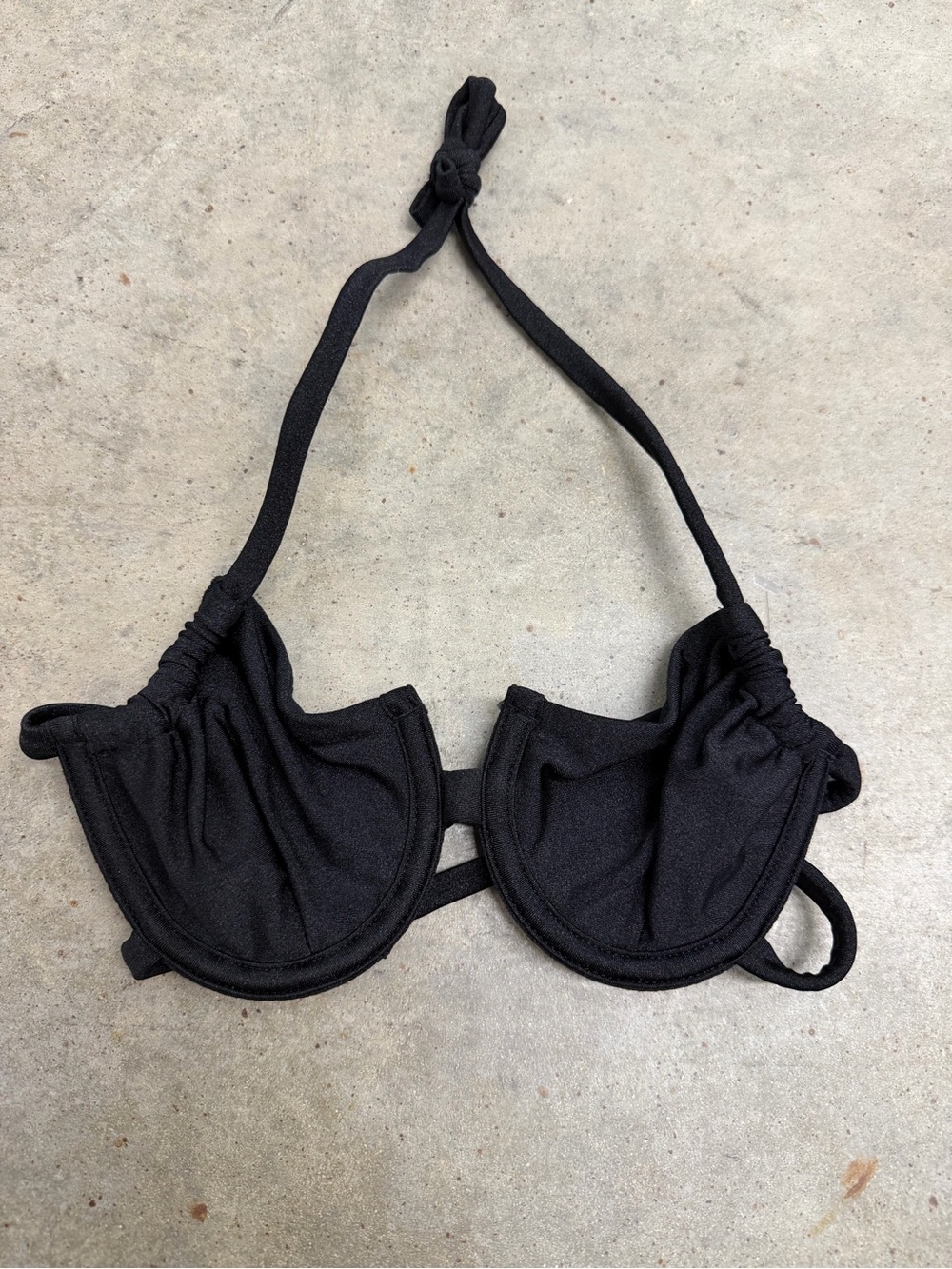 Underwire Halter Bikini Top in Black